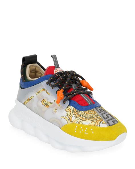 versace men's chain reaction sneakers - white - size 9|versace chain reaction sale.